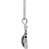Platinum 10x8 mm Natural Black Onyx & .03 CT Natural Diamond 16-18" Necklace
