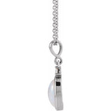 14K White Gold 9x7 mm Natural White Opal & .03 CT Natural Diamond 16-18" Necklace
