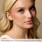 Platinum Lab-Grown Blue Sapphire Hinged 12.5 mm Hoop Earrings