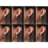 14K White Gold 1/2 CTW Lab-Grown Diamond Inside-Outside 19 mm Hinged Hoop Earrings