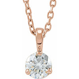 14K Rose Gold 1/4 CTW Lab-Grown Diamond 18" Necklace