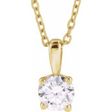 14K Yellow Gold 1/3 CT Natural Diamond 18" Necklace