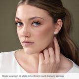 14K Rose Gold Natural Emerald Earring