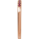 10K Rose Gold Lab-Grown Ruby Stackable Ring