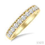 1 1/2 Ctw Round Cut Diamond Eternity Wedding Band in 14K Yellow Gold