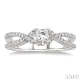 1/4 Ctw Round Cut Diamond Semi-Mount Engagement Ring in 14K White Gold