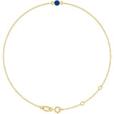 14K Yellow Gold Lab-Grown Blue Sapphire Bezel-Set Solitaire 6 1/2-7 1/2" Bracelet