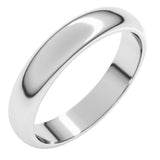 14K White Gold 4 mm Half Round Band Size 11