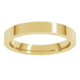 14K Yellow Gold 3 mm Comfort-Fit Flat Band Size 7