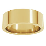 14K Yellow Gold 7 mm Comfort-Fit Flat Band Size 6.5