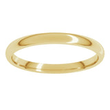 10K Yellow Gold 2 mm Lightweight Comfort-Fit Half Round Band Size 6.5