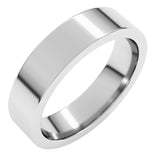 14K White Gold 5 mm Comfort-Fit Flat Band Size 8.5