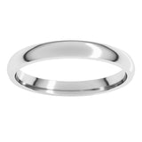 14K White Gold 2.5 mm Lightweight Comfort-Fit Half Round Band Size 5