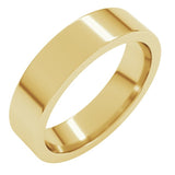10K Yellow Gold 5 mm Comfort-Fit Flat Band Size 8