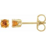 14K Yellow Gold Imitation Citrine Youth Earrings