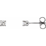 Sterling Silver Imitation Diamond Youth Earrings