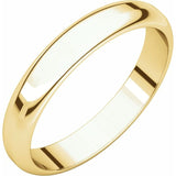 14K Yellow Gold 3.5 mm Half Round Band Size 4.5