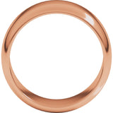 14K Rose Gold 10 mm Half Round Band Size 8