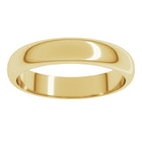 14K Yellow Gold 4 mm Half Round Band Size 10