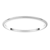 14K White Gold 1 mm Half Round Band Size 4.5