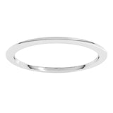 14K White Gold 1 mm Comfort-Fit Half Round Band Size 6
