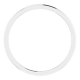 14K White Gold 1 mm Comfort-Fit Half Round Band Size 6.5