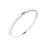 14K White Gold 1 mm Comfort-Fit Half Round Band Size 8