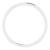 14K White Gold 1 mm Comfort-Fit Half Round Band Size 8