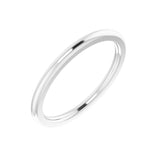 14K White Gold 1.5 mm Comfort-Fit Half Round Band Size 5