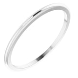 14K White Gold 1 mm Half Round Band Size 5.5