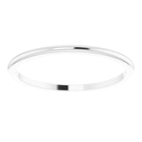 14K White Gold 1 mm Half Round Band Size 5.5