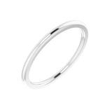 14K White Gold 1.5 mm Comfort-Fit Half Round Band Size 8