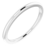 14K White Gold 1.5 mm Comfort-Fit Half Round Band Size 6
