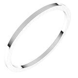 14K White Gold 1 mm Flat Band Size 8
