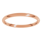 14K Rose Gold 1.5 mm Lightweight Comfort-Fit Half Round Band Size 5
