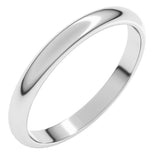 18K White Gold 2.5 mm Half Round Band Size 7.5