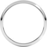 18K White Gold 2.5 mm Half Round Band Size 7.5