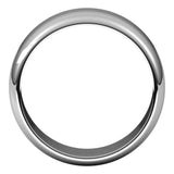 18K White Gold 8 mm Half Round Band Size 11.5