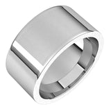 10K White Gold 10 mm Comfort-Fit Flat Band Size 8.5