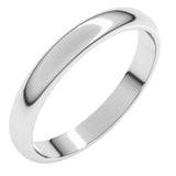 14K White Gold 3 mm Half Round Band Size 13.5