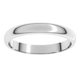 14K White Gold 3 mm Half Round Band Size 13.5