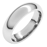 14K White Gold 5 mm Comfort-Fit Half Round Band Size 6