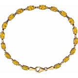 14K Yellow Gold Natural Citrine 7 1/4" Bracelet