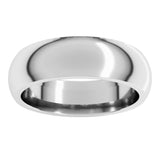 14K White Gold 6 mm Comfort-Fit Half Round Band Size 6