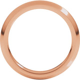 18K Rose Gold 3 mm Comfort-Fit Half Round Band Size 7