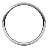 14K White Gold 1 mm Half Round Band Size 10
