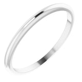 Platinum 1.5 mm Half Round Band Size 6.5