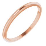 14K Rose Gold 1.5 mm Half Round Band Size 7.5