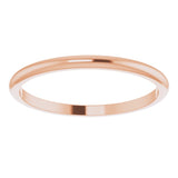14K Rose Gold 1.5 mm Half Round Band Size 7.5