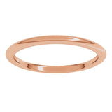 14K Rose Gold 1.5 mm Comfort-Fit Half Round Band Size 6.5
